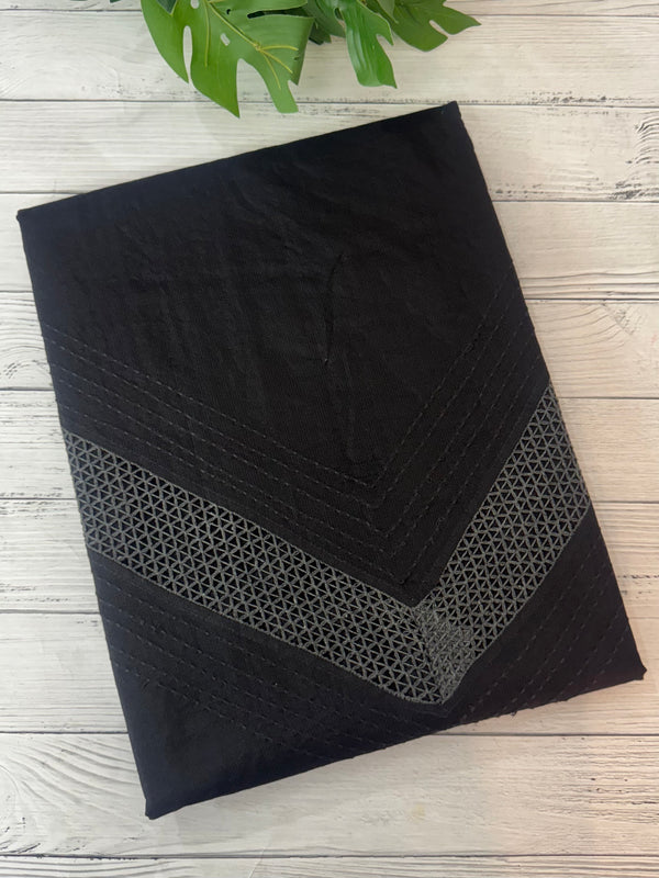 Supernet saree with crochet work and lace border MCJ5433 (V shape Crochet)