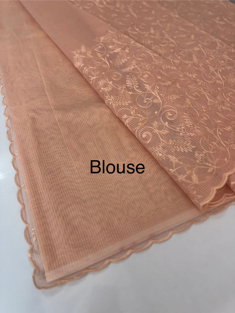 NetKota thread work saree MSH106 - Pastel Peach