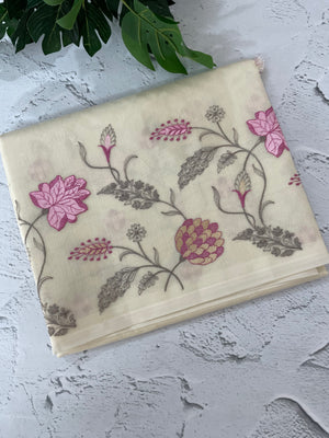Lightweight Kota Supernet saree with embroidery MS143
