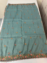 Crush Organza embroidery saree MS14567 Blue