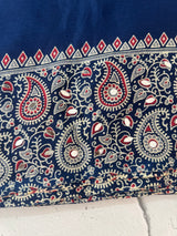 Semi modal silk saree with mirror work - MMB502 Blue