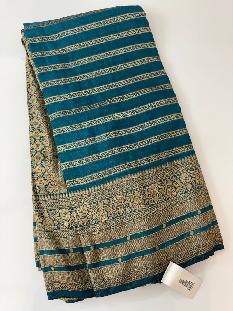 Semi banarasi Khaddi Georgette saree - MS1499 TealBlue