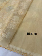 Viscose organza saree with thread work - MSH925 PastelYellow