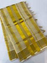 Kerala Golden tissue saree - lines