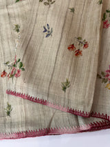 Pure desi tussar silk saree with kanta border- MTSB6