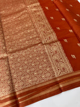 Soft Gachi silk saree with zari weaving MGH76 - RustOrange