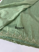 Handworked Designer tissue silk blend saree with sequins & cutdana work - MSHW270