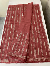 Silky kota embroidery saree MS6470 RustyPeach