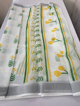 Semi linen saree with digital prints  MLS8766