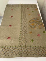 Kanta Handstitched Blended tussar silk saree MS15831