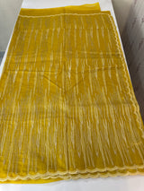 Semi soft Organza saree with zari thread work MSB8433 Yellow