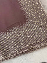 Designer georgette sarees with blouse MGS5321- DuskyMauve