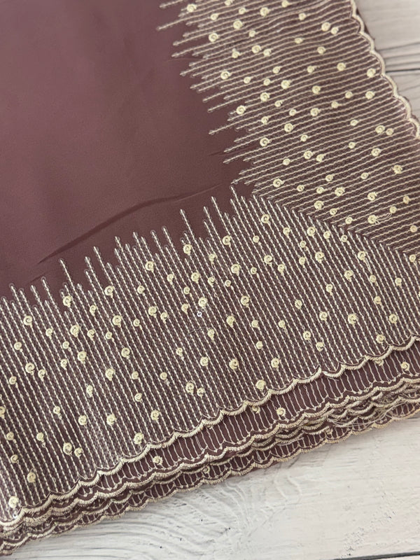 Designer georgette sarees with blouse MGS5321- DuskyMauve