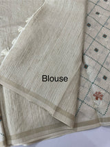 Blended soft tussar silk saree MS90577- Beige