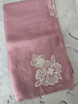 Crush Organza saree with applique work MBS677