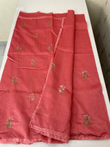 Art silk saree with embroidery SVPSMC • Peach