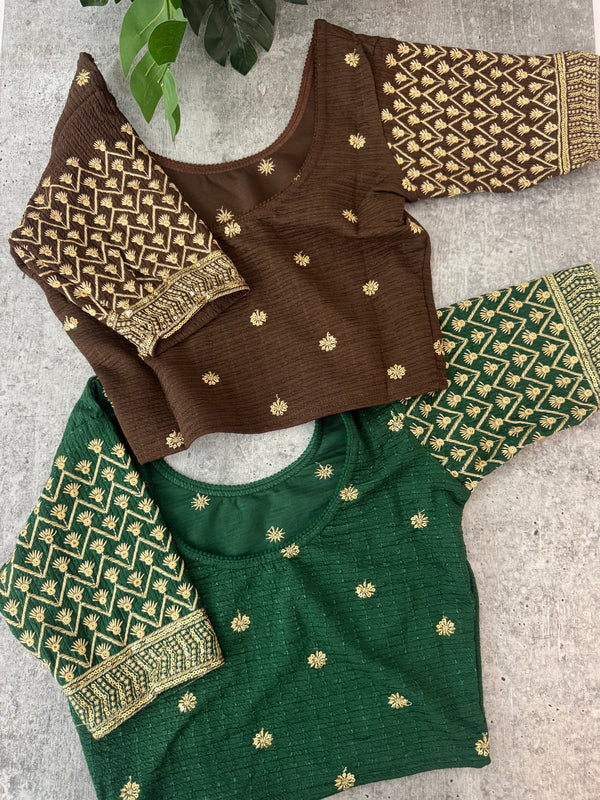 Stretchable Readymade blouse with sequence work : SIZE 32 - Combo 4