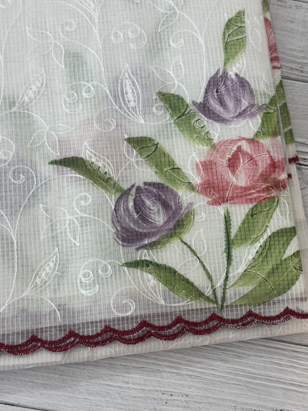 NetkKota saree with handpainting and embroidery MS7833
