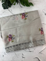 Silky kota embroidery saree MSK4359 Grey