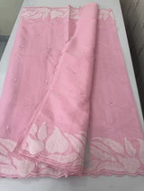 Mul chanderi saree with applique work borders- MSH224