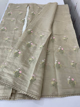 Blended Malai chanderi saree with embroidery MS5568 CloudGrey