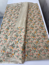 Tissue blended tussar Silk saree with embroidery MST114