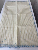 Mul Chanderi saree with foil work & scalloped borders - MNM303