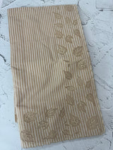 Striped Mul chanderi saree with net applique borders MSH987