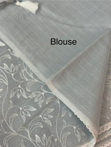 Kota embriodery saree MS1455 Pastel GreyishBlue