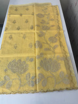 NetKota saree with tissue applique work MS15145 - PastelYellow