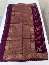 Banarasi Tussar Georgette Saree  - MS44376 Wine