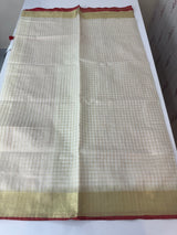 Semi silk saree with zari checks SHMIYR