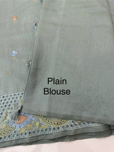 Cutwork Blended tussar saree MSH228 DustyBlue