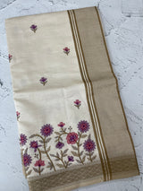 Blended tussar silk saree with embroidery- MSH490