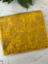 Soft organza saree with applique and thread work - MSH956 (2) Mustard