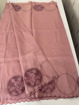 Tussar chanderi cutwork saree MSTC121 OnionPink