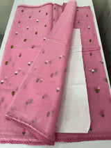 Kota checks saree with embroidery MS7679(1) Pink