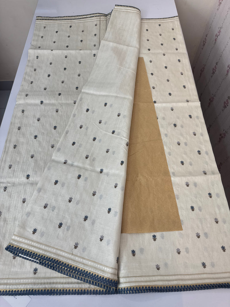 Blended soft tussar saree with thread work MTS9965