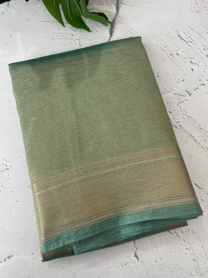 Tissue silk saree with border MS9453 DustyBlue