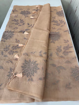 Tissue chanderi saree with applique work MSH699 - DustyPeach