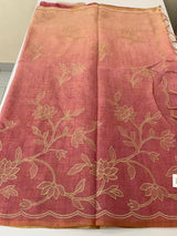 Ombre Soft Tissue linen saree with appliqué work MSL875