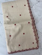 Chanderi Tissue silk saree with scalloped borders - MNM222 (thin lines)