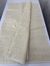 Moonga checks saree with embroidery MSH219 Ivory