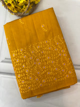 Blended tussar silk saree with embroidery- MS78911
