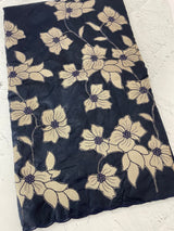 Semi organza saree with tissue applqiue work - MSH931 DarkBlue