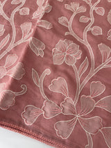 Blended Malai chanderi saree with applique work saree  MSM5676 - PeachPink
