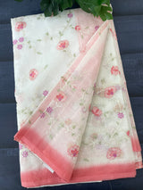 Supernet embroidery saree SRENCNE