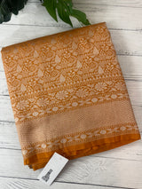 Banarasi semi katan saree in silver zari- MS14667