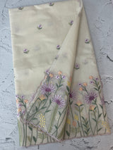 Mul chanderi embriodery saree with scalloped borders MSH176