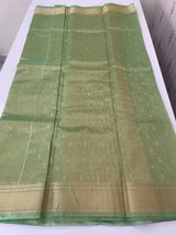Tissue silk saree with border MS9453 PastelGreen